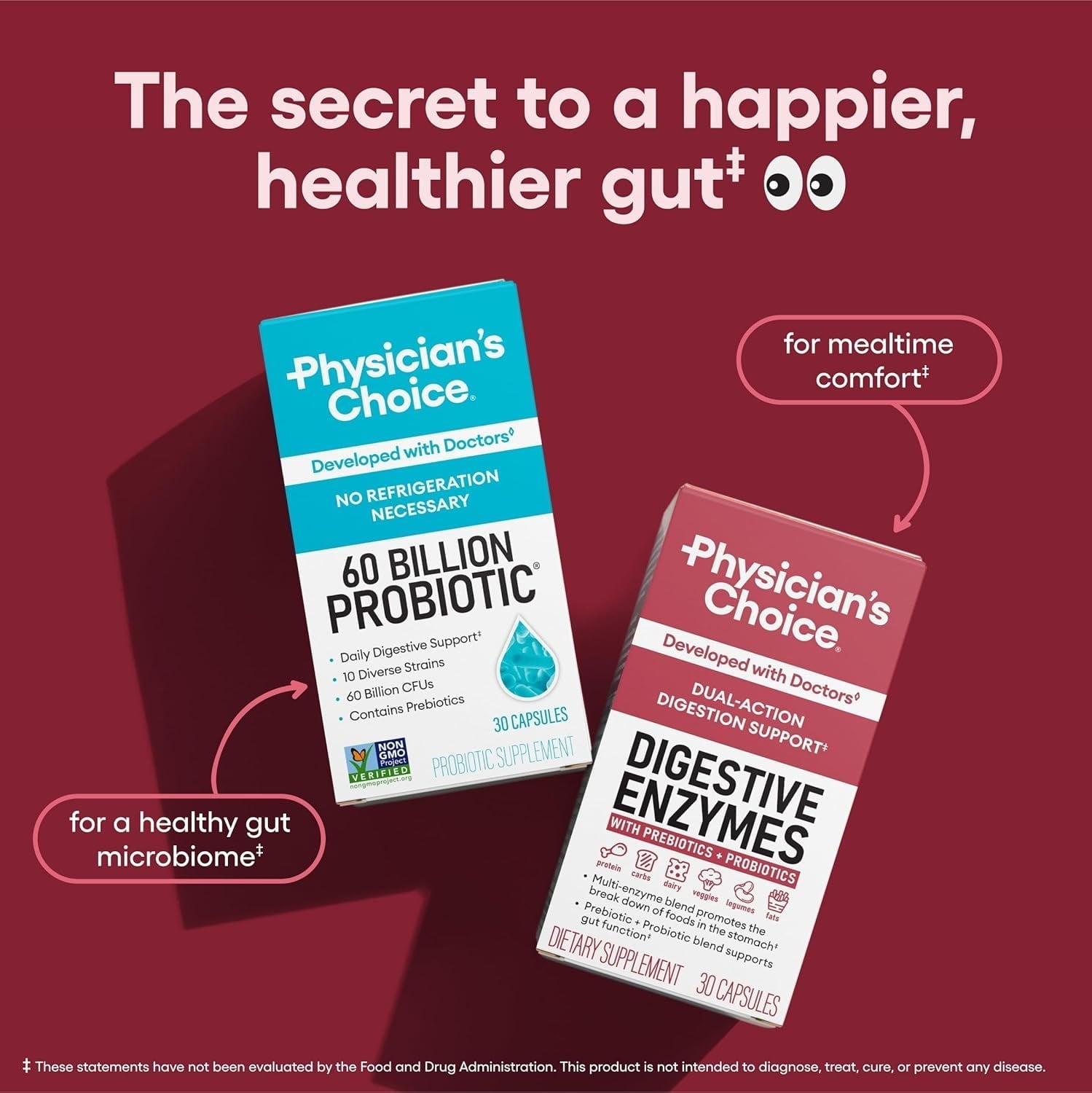 Physician's Choice Digestive Enzymes, Digestive & Gut Health, Bloating & Meal Time Discomfort, Men and Women, 30 Count-Shop