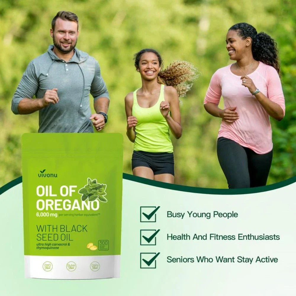 High Potency Oil of Oregano & Black Seed Oil, 300ct Organic Softgels,Antioxidant-Shop